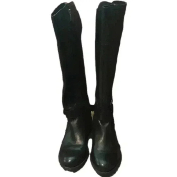 Marc Fisher Medium Calf Leather Riding Boots Gatway Coffee Bean - Picture 1 of 9